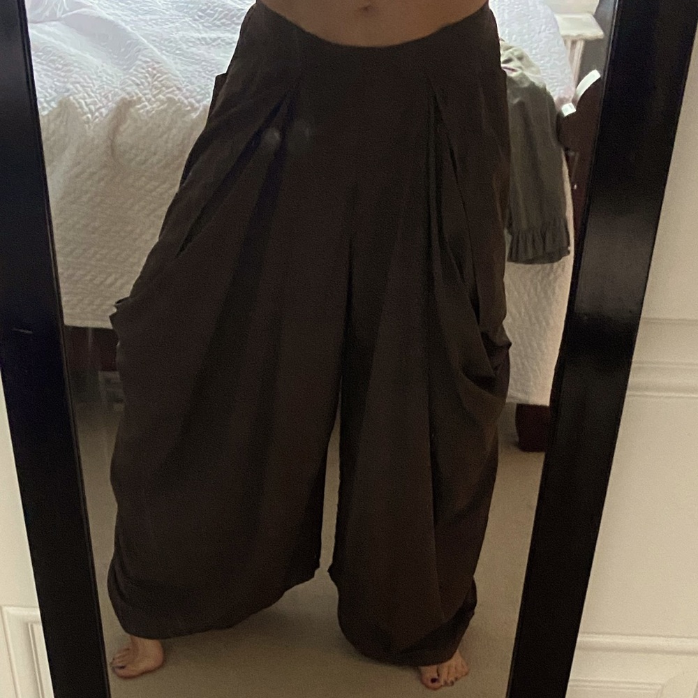 Chocolate brown balloon leg pants